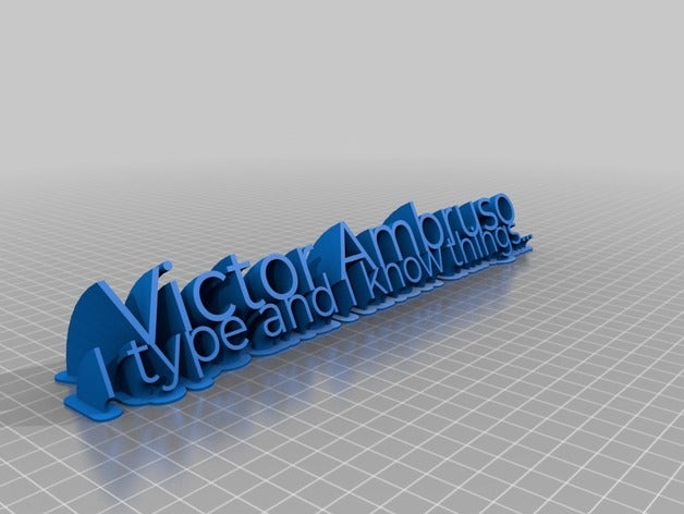 vic de la placa identificación oficina personalizado 3D print model - Mito3D