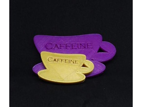 caffeine keychain art 3d print model - Mito3D