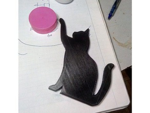 silhouette de chat cadre la porte animaux gato puerta puertra 3d print model - Mito3D