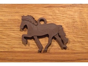 caballo islandés llavero los animales 3d print model - Mito3D