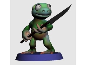 28mm swampy frogo spear creatures miniature 3d print model - Mito3D