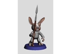 28mm bunny bandit Speer 1 Kreaturen frogo Miniatur-28mm 3d print model - Mito3D