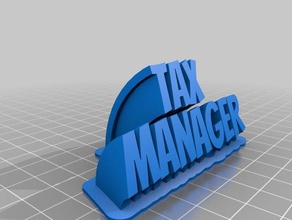 tax manager label office customized 3d print model - Mito3D