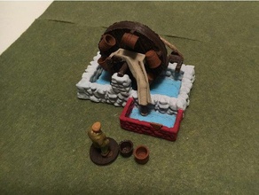 miniature de la roue hydraulique bien les jouets jeux le mdn prop donjons dragons fantaisie jeu figurine 28mm pathfinder terrain rpg dessus table à eau 3d print model - Mito3D