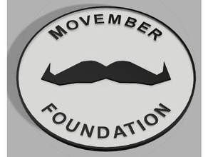 movember coasterbadge 3d printing charity moustache mustache 3d print model - Mito3D