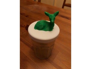 low poly fawn jam jar lid kitchen dining lowpoly 3d print model - Mito3D