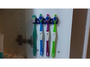 suporte da escova de dentes quadro casa banho 3d print model - Mito3D