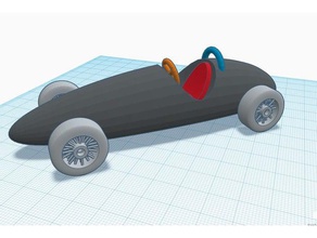 vieille voiture de course 3d l'impression rétro jouet roue 3d print model - Mito3D