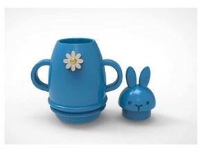 rabbit coffeeport miniature toys games 3dmodel 3dmodeling coffee cup cute decoration design display figure flowerpot fun funny hyojung0320 korea rabbits scale modeling thing 3d print model - Mito3D