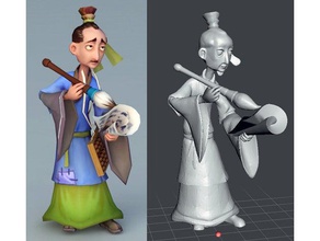 dibujos animados antiguos chinos hombre modelos 3d print model - Mito3D