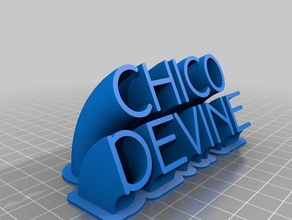 chico devine personnalisé de balayage 2 lignes plaque nom bureau 3d print model - Mito3D