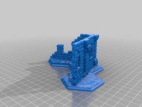 warhammer Unterwelten hex-Gelände - Spielzeug Spiel Zubehör hexagon nightvault Ruine shadespire 3d print model - Mito3D