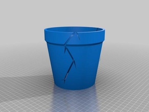 craqué pots décor pot de fleur 3d print model - Mito3D