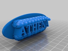 athena caterpillar name tag fashion 3d print model - Mito3D