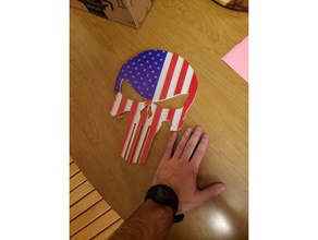 punisher bandera de la calavera signos logotipos américa amnerican cráneo 3d print model - Mito3D
