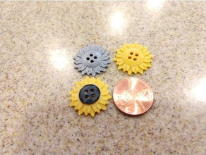 sunflower button accessories dual extrusion 3d print model - Mito3D