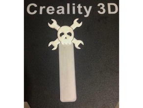 skull bookmark 2d art 3d print model - Mito3D