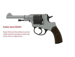 russo m1895 revólver de borracha da banda remix adereços arma milsurp nagant militar 3d print model - Mito3D