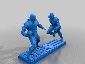 mortal kombat diorama sub zero scorpion Fähigkeiten - Spielzeug Spiele 3d print model - Mito3D
