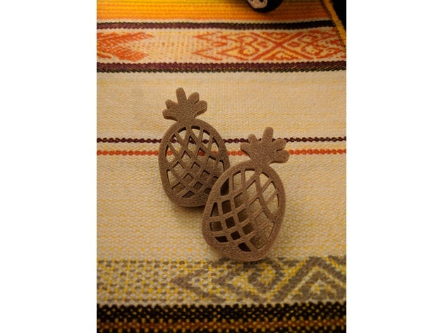 pinnaple tempo gli orecchini minimo minimalista 3D print model - Mito3D