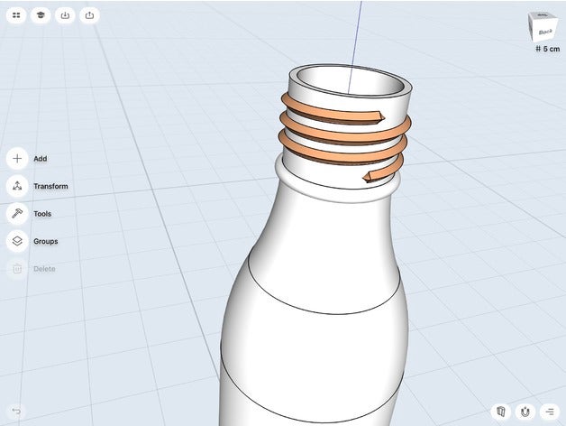 bottle thread 3d printing ipad shapr3d 3D print model - Mito3D