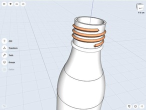 botella de hilo 3d la impresión el ipad shapr3d 3d print model - Mito3D