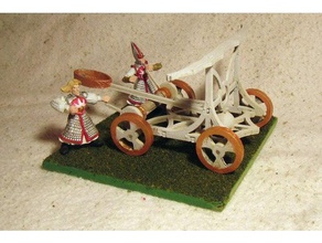 elven catapult 28mm games kings war medieval seige weapon miniature warhammer fantasy warlord 3d print model - Mito3D