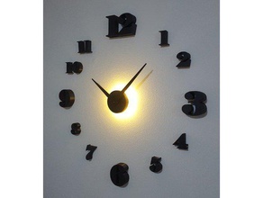 design clock decor hora numeros pared reloj 3d print model - Mito3D