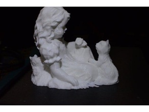 jeune fille chat jardin de sculpture sculptures la photogrammétrie 3d print model - Mito3D