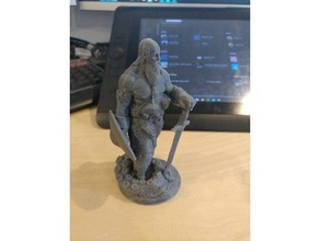 barbaro sculture barba dnd in miniatura shield spada viking 3d print model - Mito3D