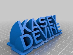kasey devine sweeping nameplate office customized 3d print model - Mito3D