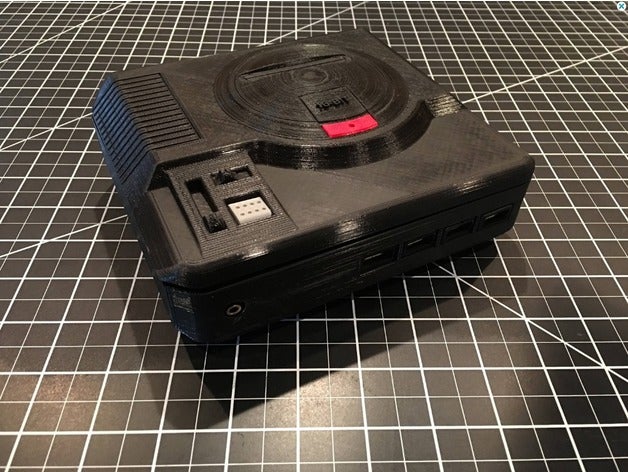 sega genesis raspberry pi 3 dava video oyunlar case 3D print model - Mito3D