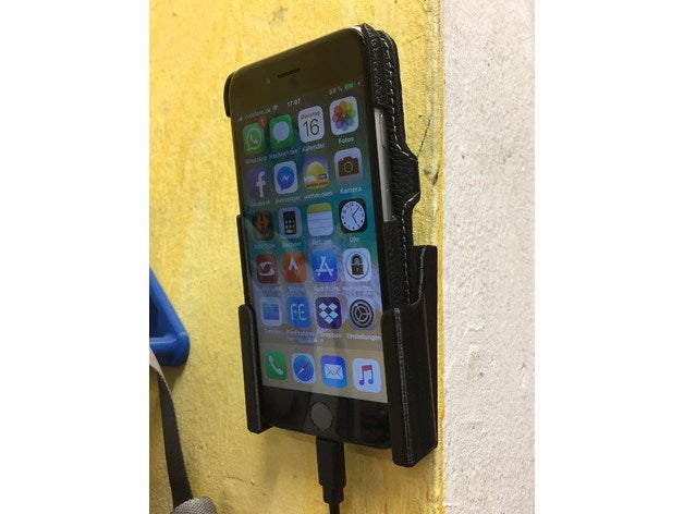 iphone 66s78 wandhalter fixé sur un mur mobile apple l'iphone 6s 7 8 support mural 3D print model - Mito3D