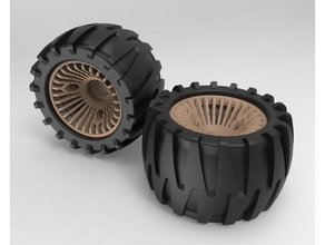 off-road roues de longboard planche à roulettes le bricolage électrique offroad la roue jante pneu 3d print model - Mito3D