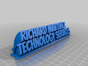 mon personnalisée de balayage 2 lignes plaque nom martinez bureau 3d print model - Mito3D