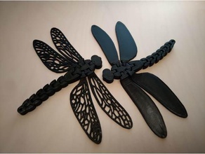 floppy dragonfly animals articulated cdb crashdebug flexi nature 3d print model - Mito3D