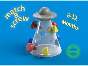 coincidir con forma de tornillo los juguetes juegos fácil impresión niños caja cerillas tornillos juego niño pequeño ovni 3d print model - Mito3D