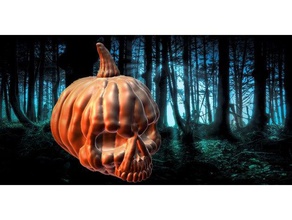 skullpkin decor decoration halloween pumpkin squash 3d print model - Mito3D