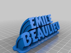 emile beaulieu plaque de nom bureau personnalisé 3d print model - Mito3D