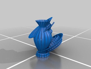 twist vase en métal l'art 3d print model - Mito3D