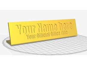 customizable desk name plate office 3d print model - Mito3D