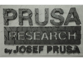 prusa research wall logo mosaic 2 tiles signs logos branding josef sculpture triangle 3d print model - Mito3D
