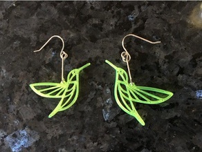 boucles d'oreilles colibri de la mode accessoires bijoux femmes 3d print model - Mito3D