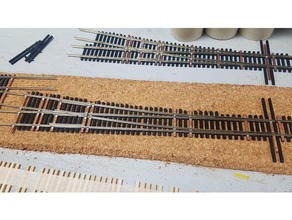 fast tracks 5 printed ties ho buildings structures fasttracks scale model railroad train turnout 3d print model - Mito3D