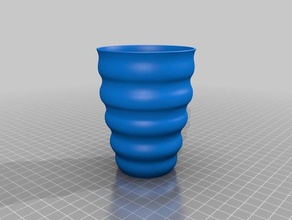 poignée amical ondulé coupe les conteneurs la boisson verre vase vague 3d print model - Mito3D