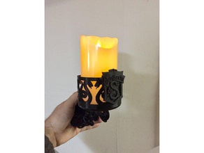 harry potter slytherin led candle holder wall sconce decor 3d print model - Mito3D