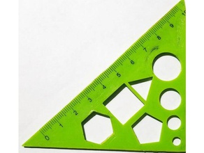 ruler tools chemistry circle circulo escuadra geometric geometrical plantilla regla rulers template triangle triangulo 3d print model - Mito3D