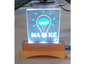 base acrylique de led animations des signes les logos edge lit 3d print model - Mito3D