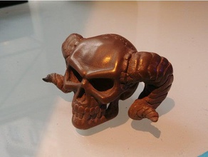 demon skull updated v3 sculptures halloween decoration 3d print model - Mito3D