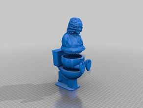 voltaire enlightment philosopher grinder grindet herb falls into container toilet household 3d print model - Mito3D